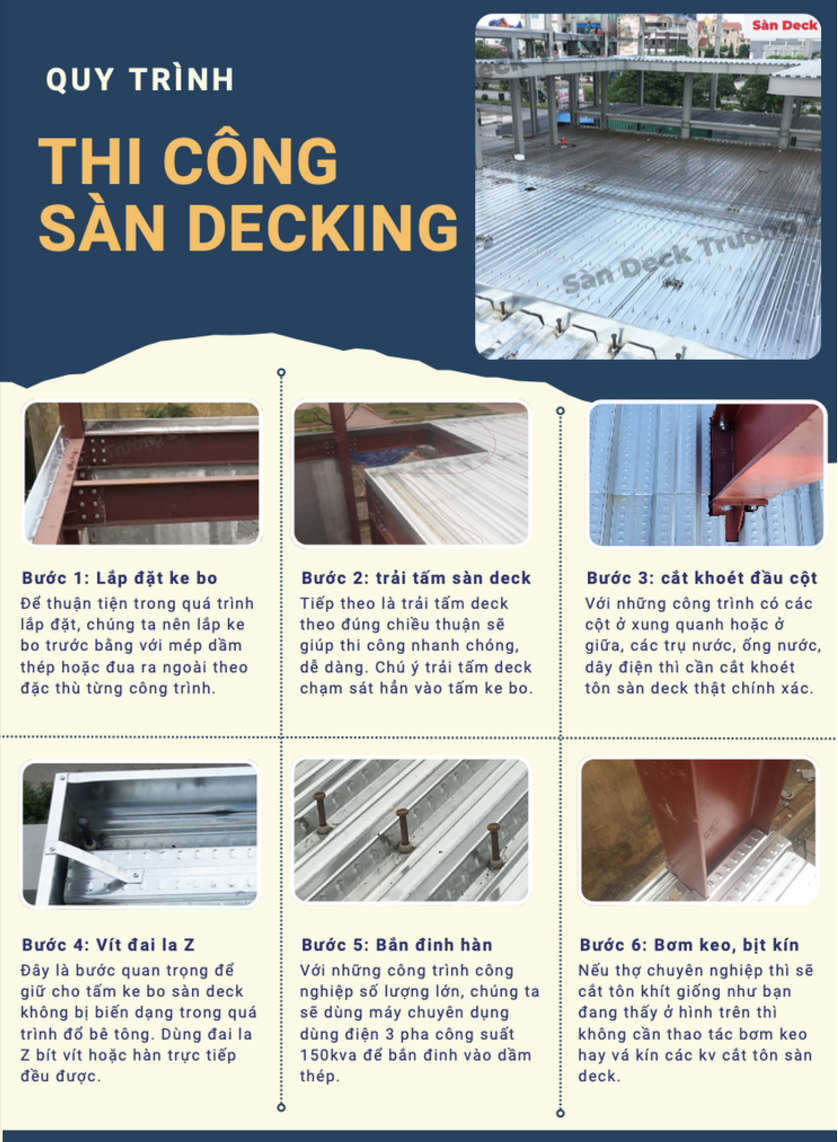6 bước thi công sàn deck
